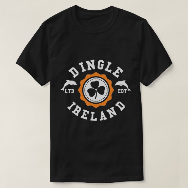 T-shirt Dingle Kerry Fungi Dolphin Irlande Shamrock Crest (Design devant)