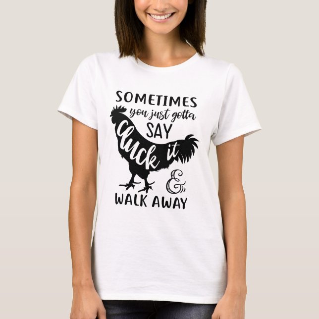 T-shirt Dingue poule poule dame Gift Farmer Country Farm L (Devant)
