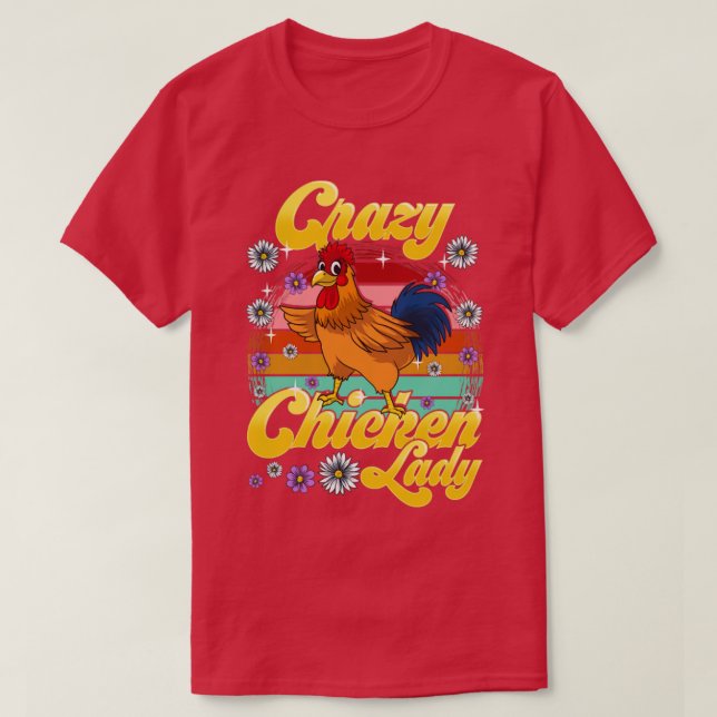 T-shirt Dingue poulets dame Jardin poulets fermières femme (Design devant)