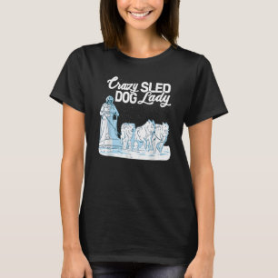 T-shirt Dingue traîneau Chien Lady museler husdding traîne