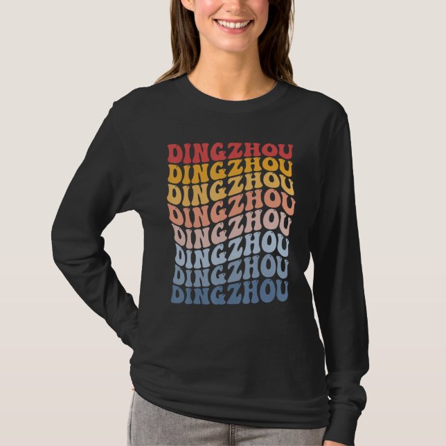 T-shirt Dingzhou City Groovy Retro (Devant)