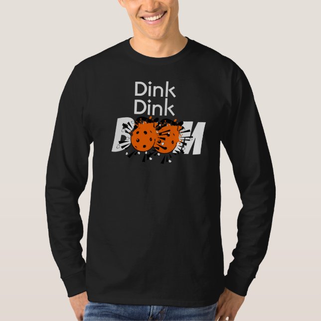 T-shirt Dink Dink Boom Pickleball Dinking Orange Bombes (Devant)