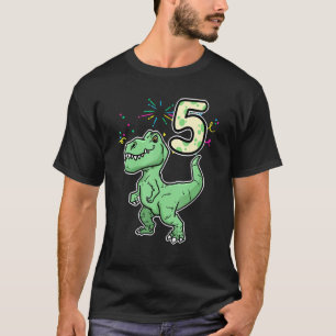 T-shirt Dino Dinosaur Enfants S Anniversaire 5 Ans Saur