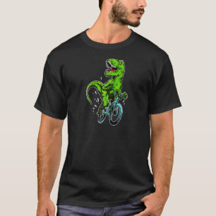 T-shirt Dino Drôle Sur Un Vélo De Montagne Bmx T Rex Vélo 
