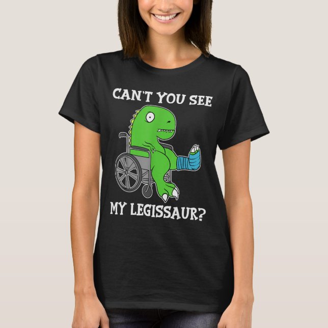 T-shirt Dino Funny Get Well Broken Leg Gift Dinosaur With  (Devant)