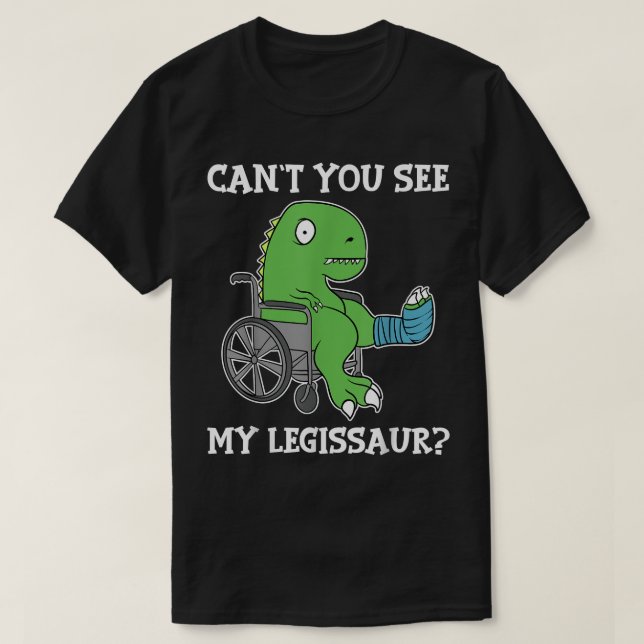T-shirt Dino Funny Se bien cassé Leg Dinosaur avec Ca (Design devant)