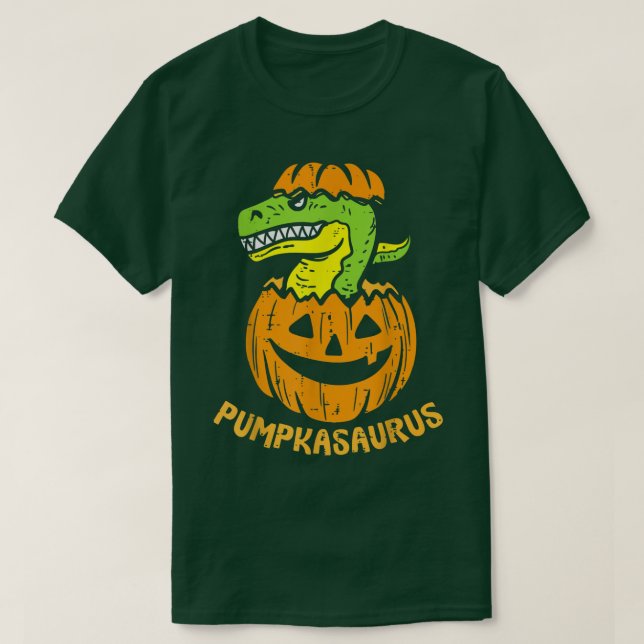 T-shirt Dino Halloween Pumpkasaurus Dinosaur Boy Citrouill (Design devant)