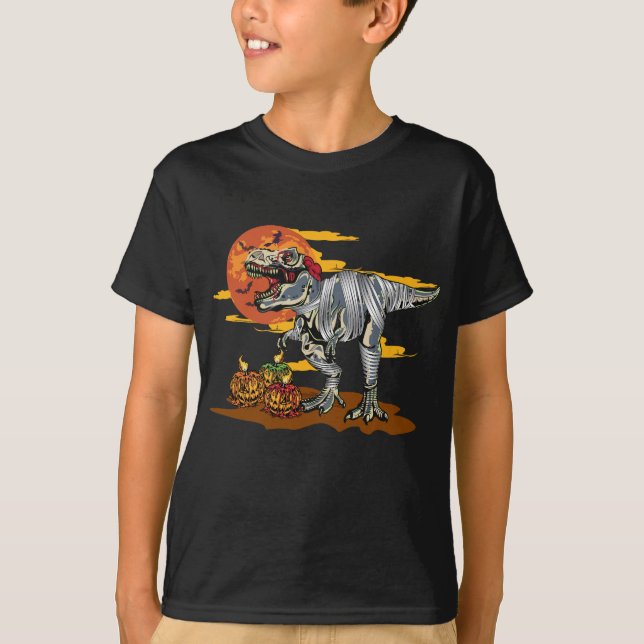 T-shirt Dino-Mash : Pumpkinosaur Éffrayant (Devant)