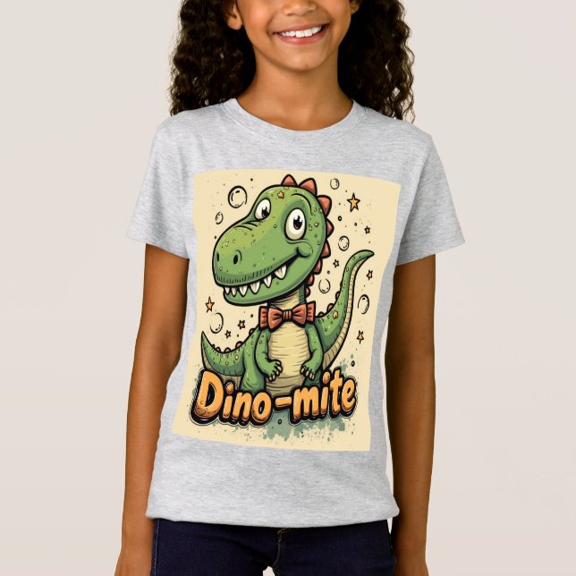T-shirt Dino Mate pour filles - Amusants et mignon (Devant)