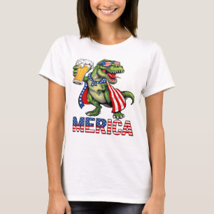 T-shirt Dino 'Merica 4 Juillet Amusant