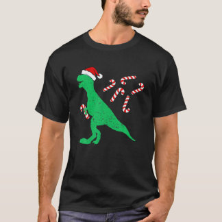 T-shirt Dino Pajamas de Noël Garçons Trex Dinosaur Candy C