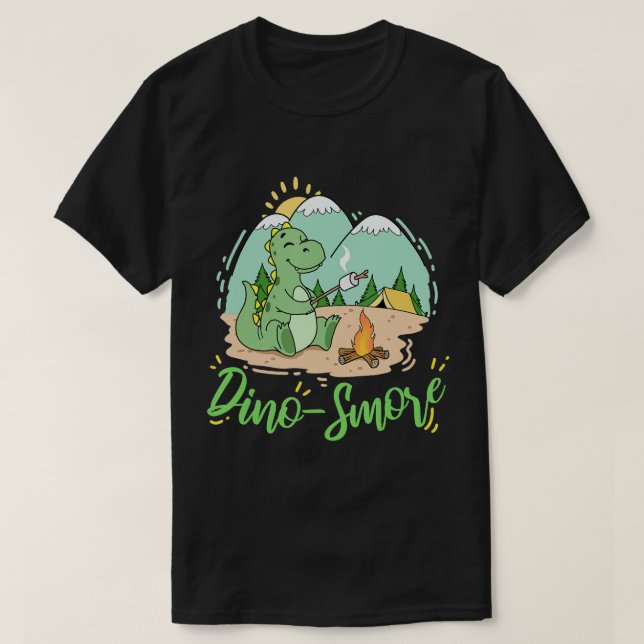 T-shirt Dino S'mores Camping Cadeau Dinosaur Camp Smores A (Design devant)