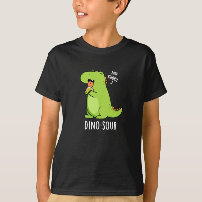 T-shirt Dino-sour Dinosaure Pun Dark BG (Devant)