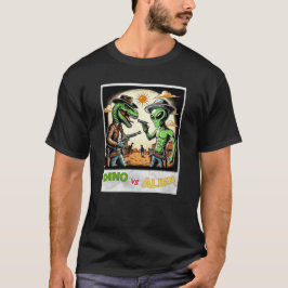 T-shirt Dino UFO Selfie : Dino vs Alien (Man Tshirt) #05