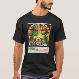 T-shirt Dino UFO Selfie : Dino vs Alien (Man Tshirt) #06
