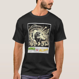 T-shirt Dino UFO Selfie : Dino vs Alien (Man Tshirt) #09