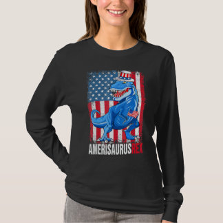T-shirt Dinosaur 4 juillet Enfants Garçons Hommes Amerisau