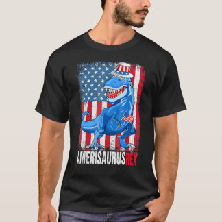 T-shirt Dinosaur 4 juillet Enfants Garçons Hommes Amerisau