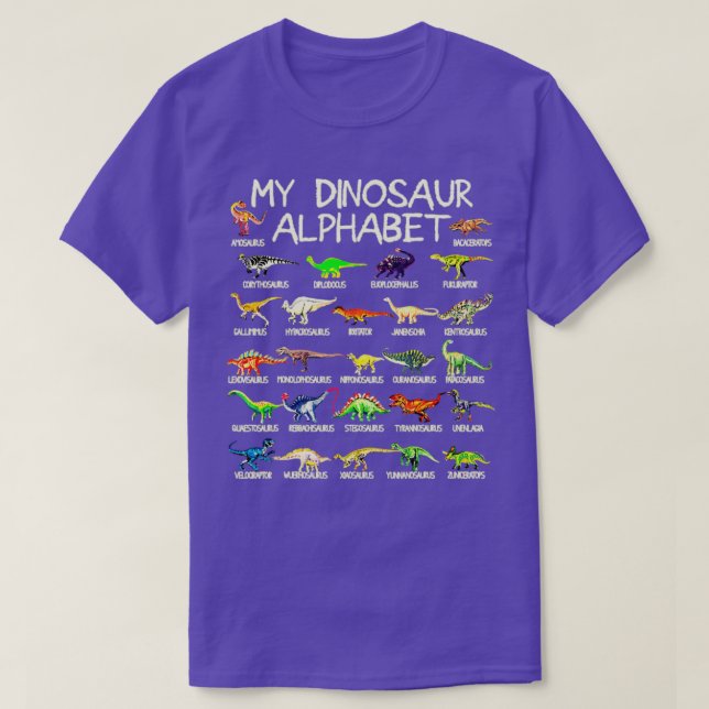 T-shirt Dinosaur Alphabet Dino ABC pour enfants garçons Ho (Design devant)
