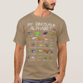 T-shirt Dinosaur Alphabet Dino ABC pour enfants garçons Ho