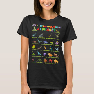 T-shirt Dinosaur Alphabet Dino Pour Enfants Garçons Hommes
