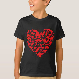 T-shirt Dinosaur Amour Coeur mignon Valentines Jour Garçon