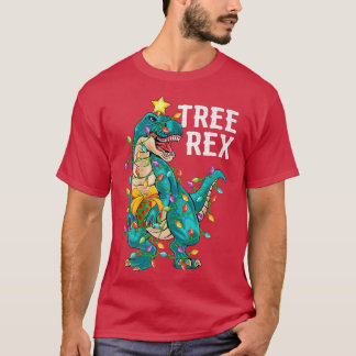 T-shirt Dinosaur Arbre Re Xmas Lumières Funny Tre Dinosaur