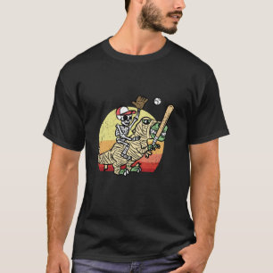 T-shirt Dinosaur Baseball Animal Halloween Design Funny Sk
