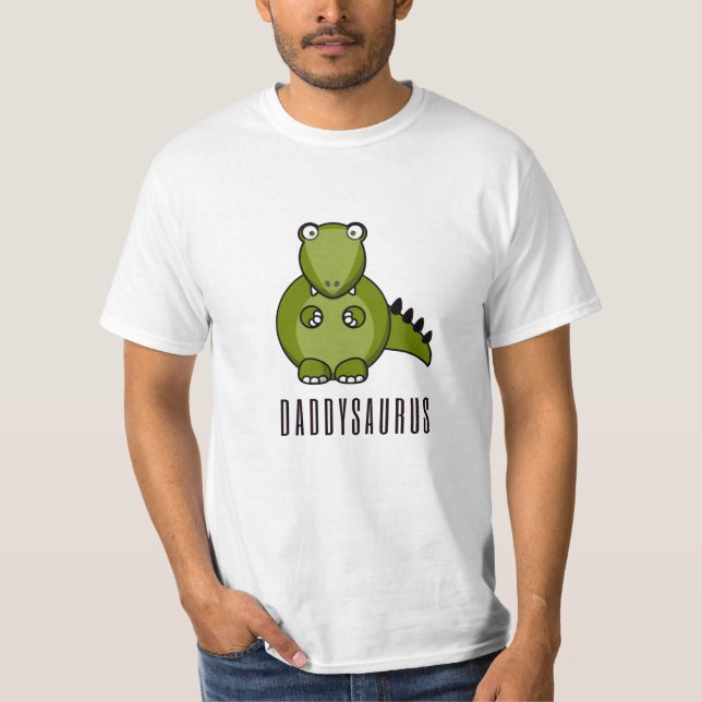 T-shirt Dinosaur Daddysaurus Daddy Fête des pères Famille  (Devant)