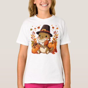 T-shirt Dinosaur de Thanksgiving mignon