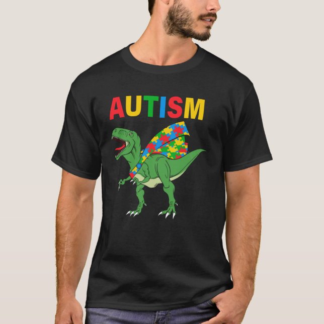 T-shirt Dinosaur Dino Autism Child Awareness Choose Kindne (Devant)