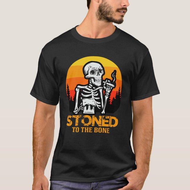 T-shirt Dinosaur Dino Skeleton Skull Halloween Spooky Tric (Devant)