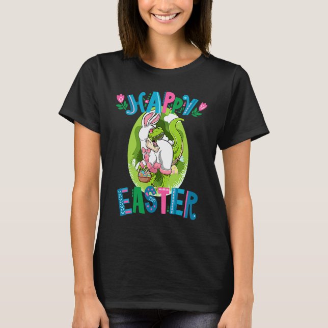T-shirt Dinosaur Easter Basket With Eggs Happy Easter  1 (Devant)