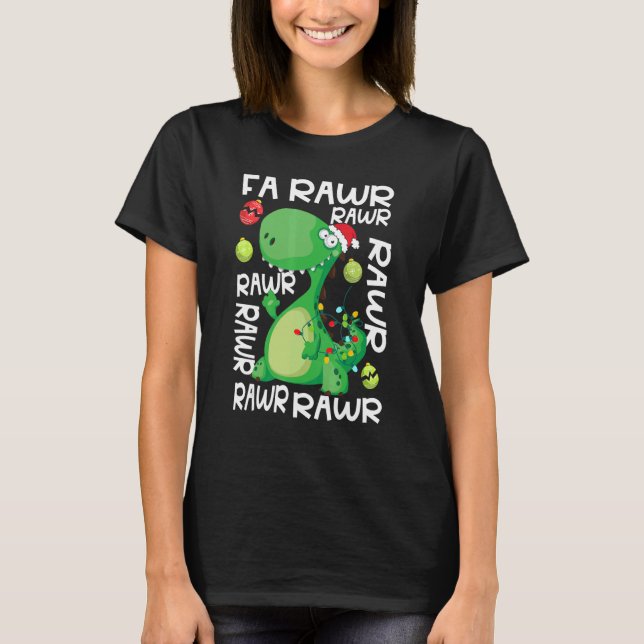 T-shirt Dinosaur Fa Ra Ra Ra Rawr Rex Noël Noël Paja (Devant)