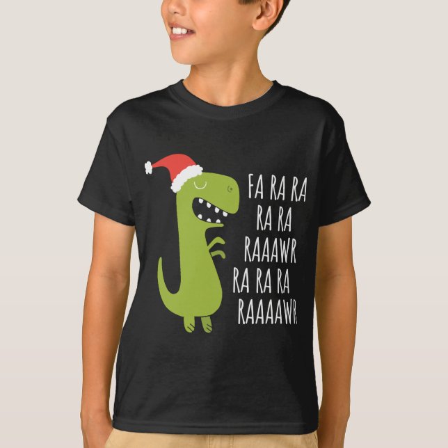 T-shirt Dinosaur Fa Ra Rawr Rawr Noël T-Rex (Devant)