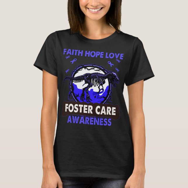 T-shirt Dinosaur Foi Hope Amour FOSTER CARE Sensibilisatio (Devant)