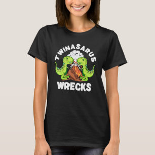 T-shirt Dinosaur Frères jumeaux Twinasaurus épaves T-Rex V