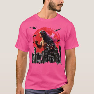 T-shirt Dinosaur géant Lizard Kaiju Lov de film d'art japo