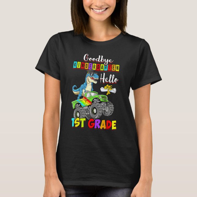 T-shirt Dinosaur Goodbye Kindergarten Back To School Hello (Devant)