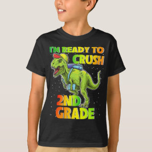 T-shirt Dinosaur Je suis prêt à écraser 2e année Retour au