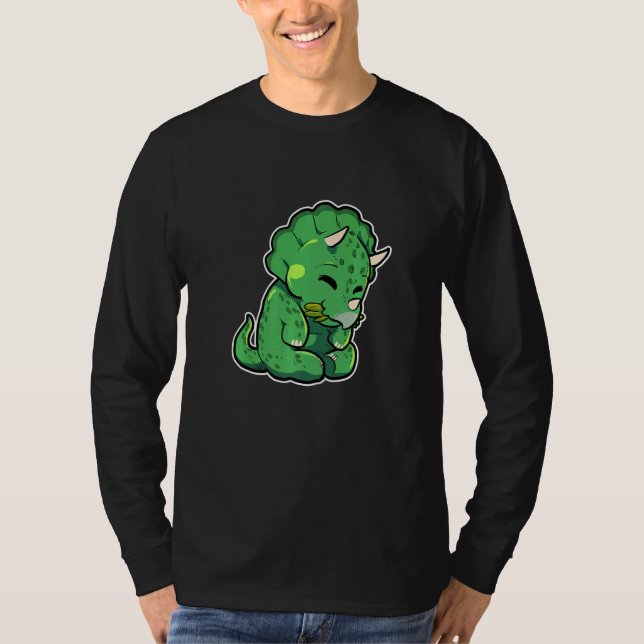 T-shirt Dinosaur Lover Cute Triceratops Premium (Devant)