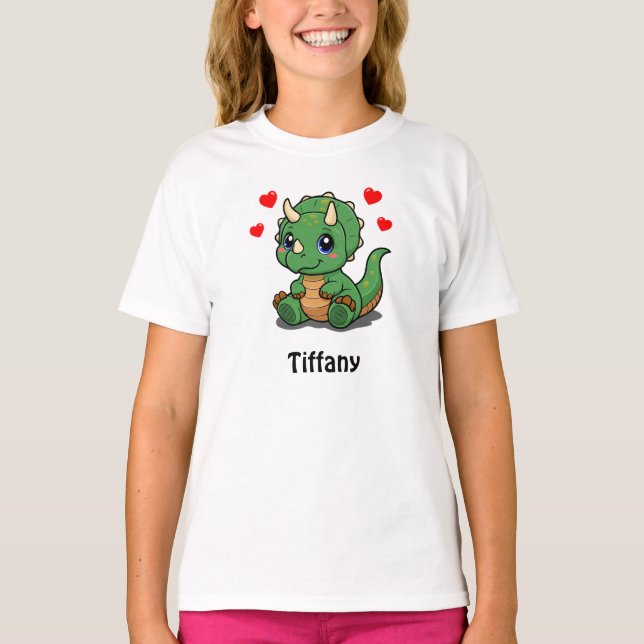 T-shirt Dinosaur mignon pour enfants - Ajouter un  (Devant)