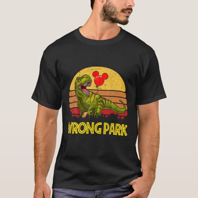 T-shirt Dinosaur mignon Wrong Tyrannosaurus Park Verre (Devant)