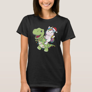 T-shirt Dinosaur Noël Unicorne Hiver T-Rex Dino