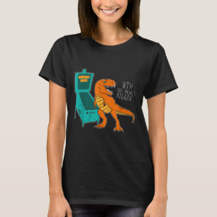 T-shirt Dinosaur Pinball Wizard Arcade Machine Player Pict