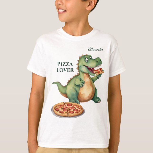 T-shirt Dinosaur Pizza Lover (Devant)