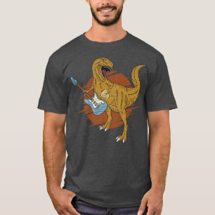 T-shirt Dinosaur Playing Guitar Funny Guitarist Player Mus