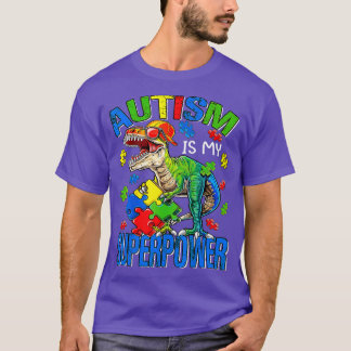 T-shirt Dinosaur Rex Autisme Est Mon Adjudant Autisme Supe