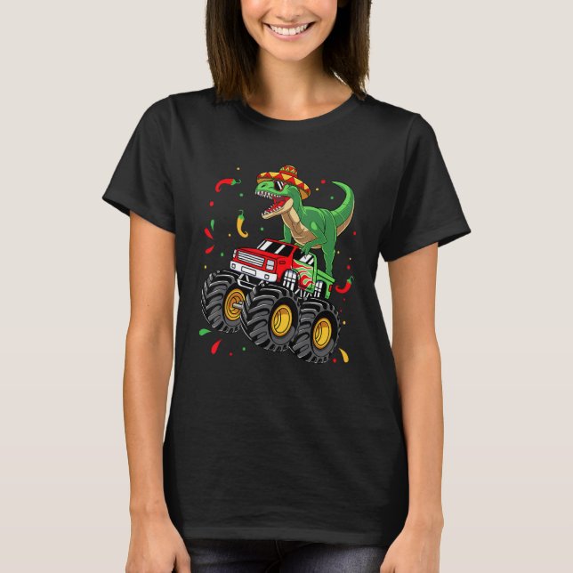 T-shirt Dinosaur rex Camion Monster Cinco de Mayo Enfants  (Devant)