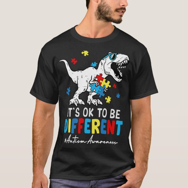 T-shirt Dinosaur Rex Différents Mois Sensibilisation sur l (Devant)